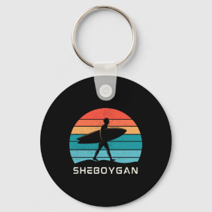 Sheboygan surft op Lake Michigan de Malibu van de Sleutelhanger