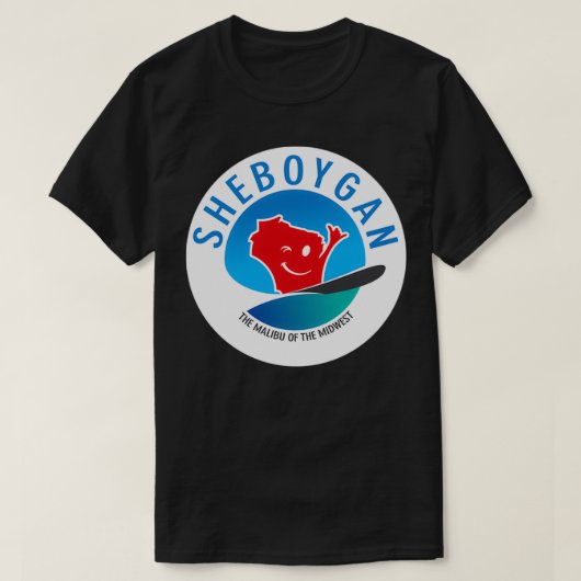 Sheboygan The Malibu of the Midwest Circular T-shirt (Design voorkant)
