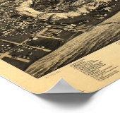 Sheboygan WI 1885 Antiek Panorama Poster (Hoek)