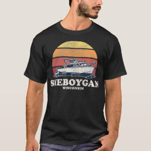 Sheboygan WI  Boating 70 s Retro Boat Design T-shirt