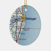 Sheboygan WI  Map Keramisch Ornament (Rechts)