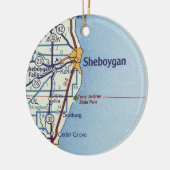 Sheboygan WI  Map Keramisch Ornament (Links)