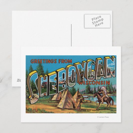 Sheboygan, Wisconsin (Indiërs # 2) Briefkaart (Voorkant / Achterkant)