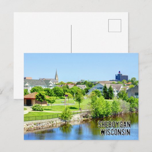Sheboygan Wisconsin Lake Briefkaart (Voorkant / Achterkant)