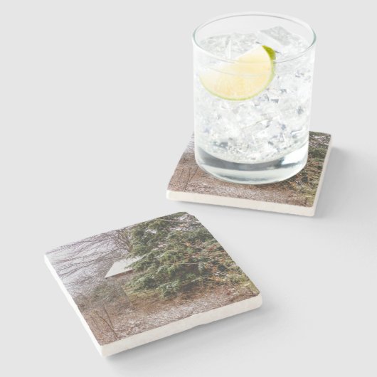 Shed Abandoned Stenen Onderzetter (Zijkant)