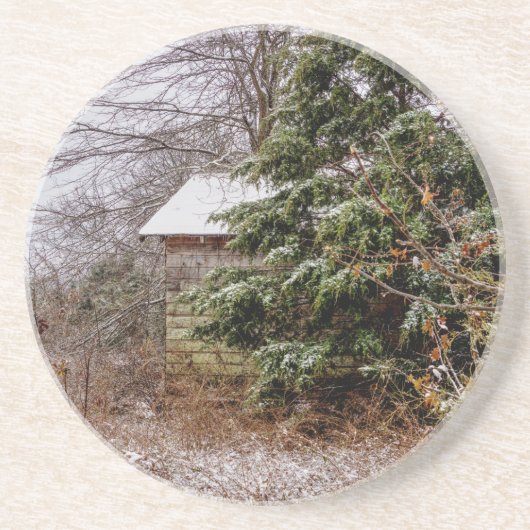 Shed Abandoned Zandsteen Onderzetter (Voorkant)