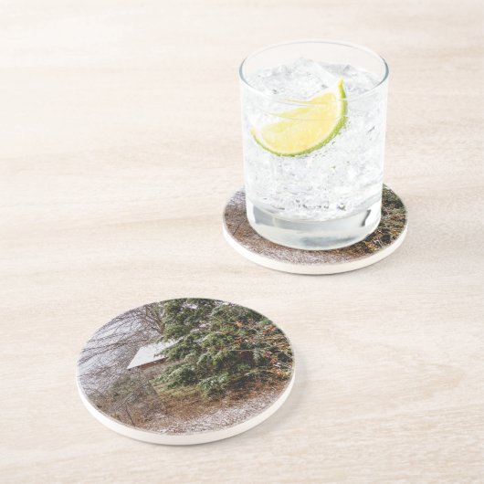 Shed Abandoned Zandsteen Onderzetter (Zijkant)