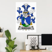 Sheehan Family Crest Poster (Thuiskantoor)