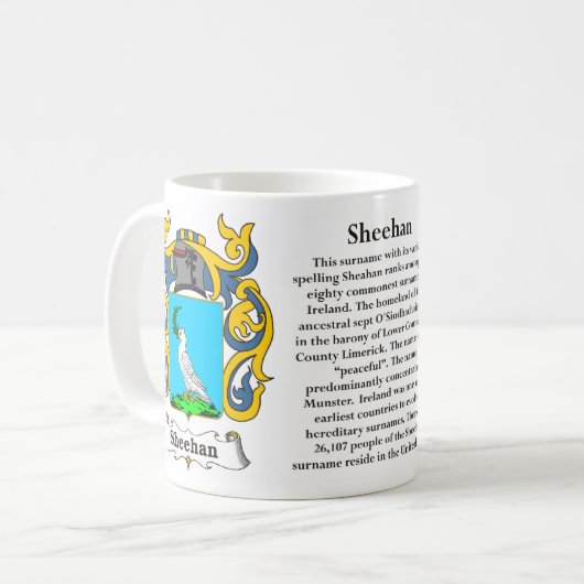 Sheehan - Gezinsbekleding van de Mok van wapens (Voorkant links)