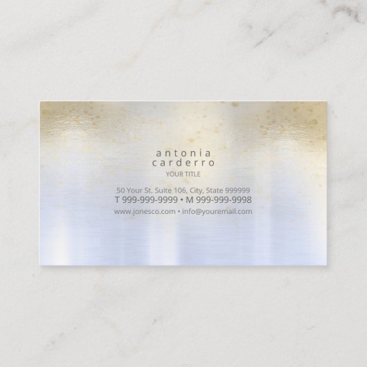 Sheen and Shears Hair Stylist Gold/Blue ID814 Visitekaartje (Achterkant)