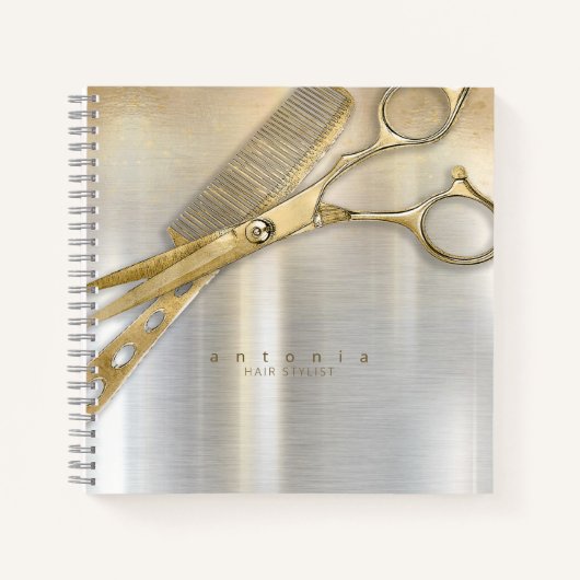 Sheen and Shears Hair Stylist Gold/Silver ID814 Notitieboek (Voorkant)