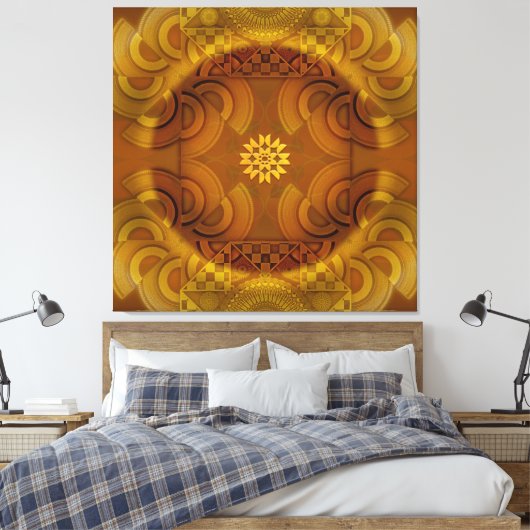 Sheen mesmerizing semicircular canvas afdruk (Insitu (Slaapkamer))