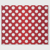 Sheen Red en White Large Polka Dots Cadeaupapier (Vlak)