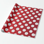 Sheen Red en White Large Polka Dots Cadeaupapier (Uitgerold)