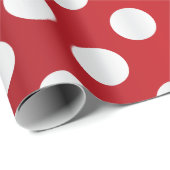 Sheen Red en White Large Polka Dots Cadeaupapier (Rol Hoek)