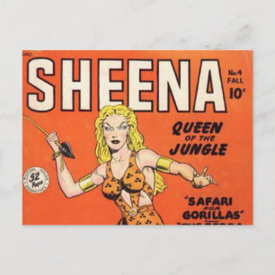 Sheena: Oerwoud Woman Comic-boek Briefkaart