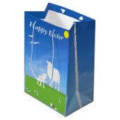 Sheep and Lamb editable Easter Medium Cadeauzakje (Voorkant Gekanteld)