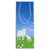 Sheep and Lamb editable Easter Wijn Cadeautas (Achterkant)