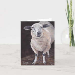 Sheep Animal Art Note Card Kaart