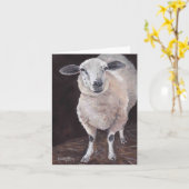 Sheep Animal Art Note Kaart (Gele Bloem)