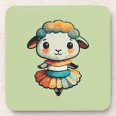 Sheep Ballerina Bier Onderzetter (Voorkant)