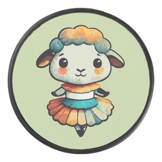 Sheep Ballerina Hockey Puck (Voorkant)