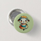 Sheep Ballerina Ronde Button 3,2 Cm (Voorkant /achterkant)