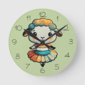 Sheep Ballerina Ronde Klok (Voorkant)