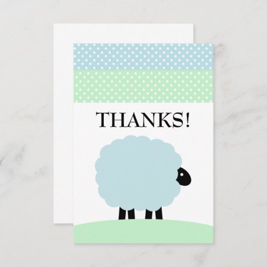 Sheep Bedankt voor je notitieboekje Blauw groen aa Kaart (Voorkant / Achterkant)