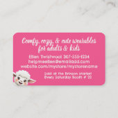 Sheep bicycle crochet knitting knitter handspun visitekaartje (Achterkant)