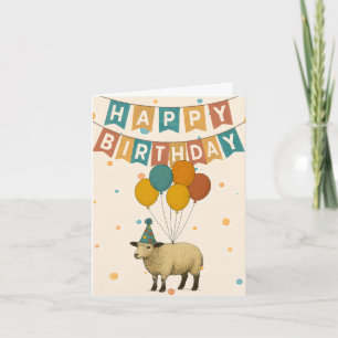 Sheep Birthday Kaart - Schattige feestdier