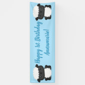 Sheep Birthday Party Blue Spandoek (Verticaal)