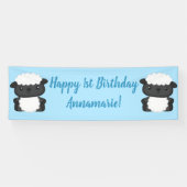 Sheep Birthday Party Blue Spandoek (Horizontaal)