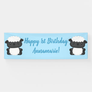 Sheep Birthday Party Blue Spandoek