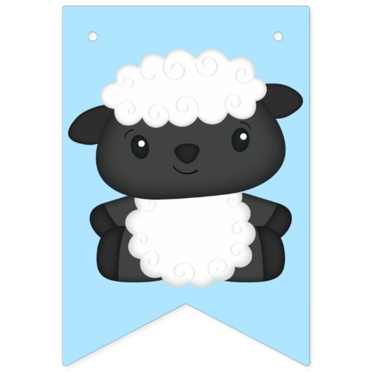 Sheep Birthday Party Blue Vlaggetjes (Eerste vlag)
