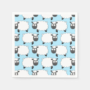 Sheep Birthday Party Cute Cartoon Napkins Servet