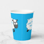 Sheep Birthday Party Cute Cartoon Papieren Bekers (Rechts)