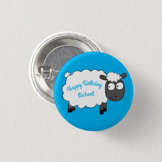 Sheep Birthday Party Cute Cartoon Ronde Button 3,2 Cm (Voorkant /achterkant)