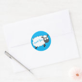 Sheep Birthday Party Cute Cartoon Ronde Sticker (Envelop)