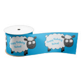 Sheep Birthday Party Cute Cartoon Satijnen Lint (Spoel)