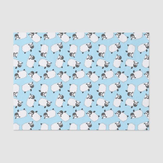 Sheep Birthday Party Cute Cartoon Tissuepapier (Voorkant)