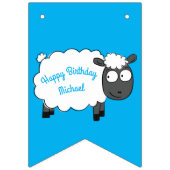 Sheep Birthday Party Cute Cartoon Vlaggetjes (Eerste vlag)