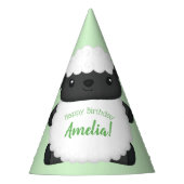 Sheep Birthday Party Green Feesthoedjes (Voorkant)