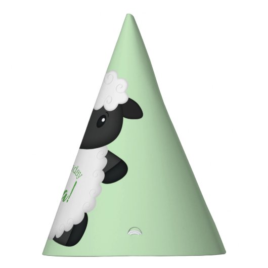 Sheep Birthday Party Green Feesthoedjes (Rechts)