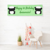 Sheep Birthday Party Green Spandoek (Insitu)