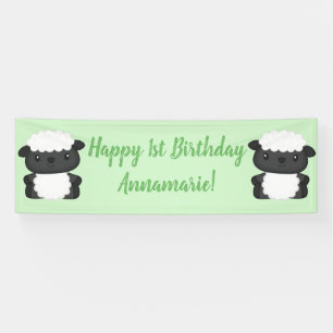 Sheep Birthday Party Green Spandoek