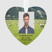 Sheep Boerderij Shepherd Dated Photo Custom Ornament (achterkant)