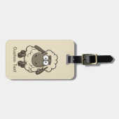 Sheep Cartoon Beige Bagagelabel (Voorkant horizontaal)