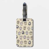 Sheep Cartoon Beige Bagagelabel (Achterkant verticaal)