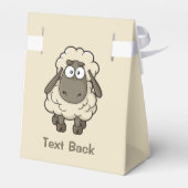 Sheep Cartoon Beige Bedankdoosjes (Achterkant)